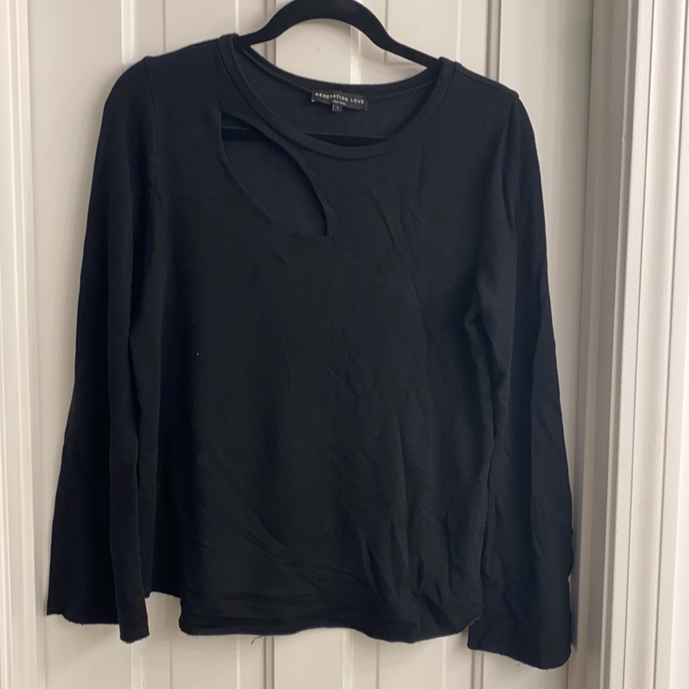 Black generation love sweatshirt with cutout
